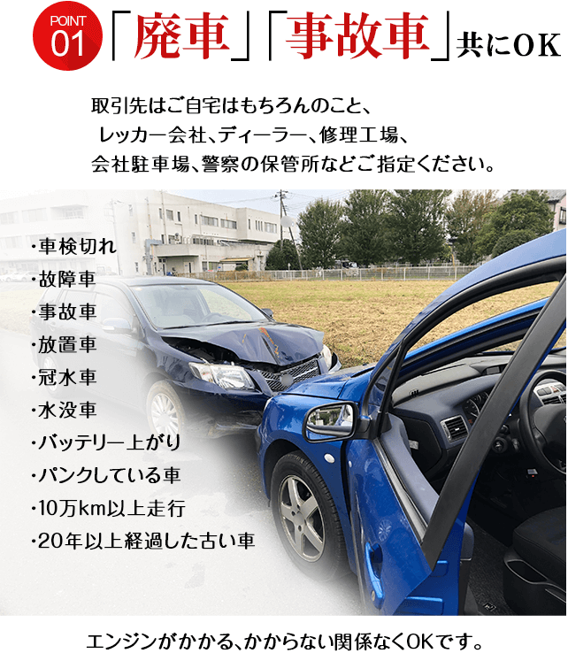廃車 事故車共にOK